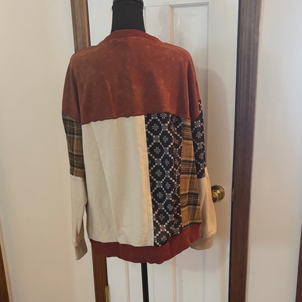 Gilded Intent Patchwork Women’s Pullover - Multic… - image 4